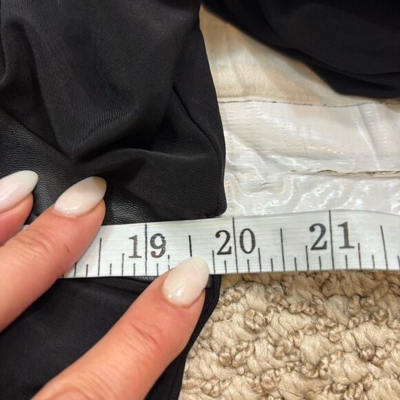 New with Tags Cache Black Long Sleeve V Neck Dress with Faux‎ Leather Detail XL - Picture 11 of 13
